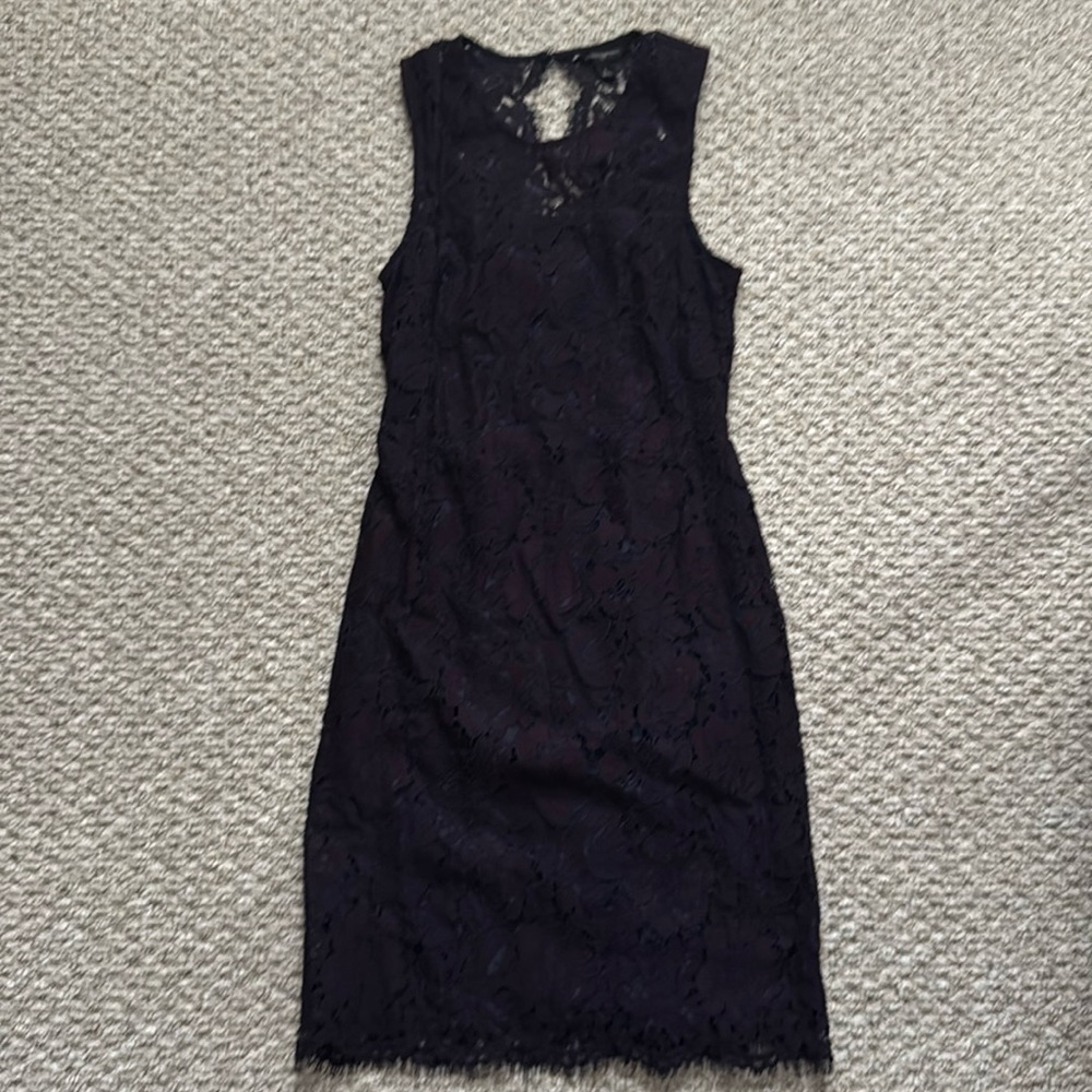 Eggplant purple / navy blue lace dress from Banana Republic Factory; size 4